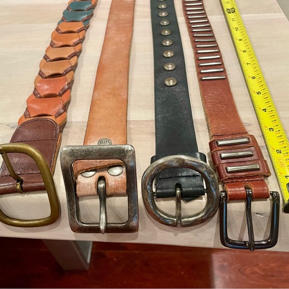 Joe's Jeans Accessories - 4  Leather Belts  - Navy, Brown, Tan